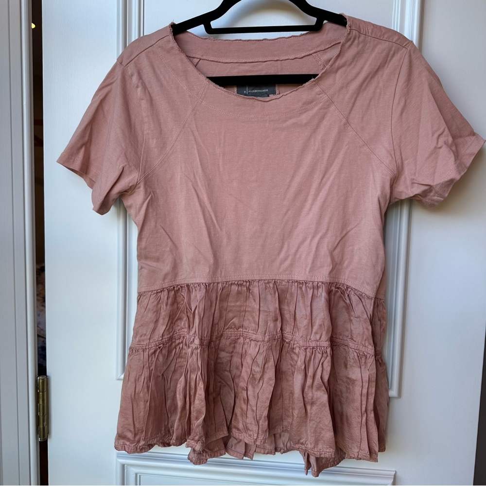 Anthropologie Babydoll Short Sleeve Shirt